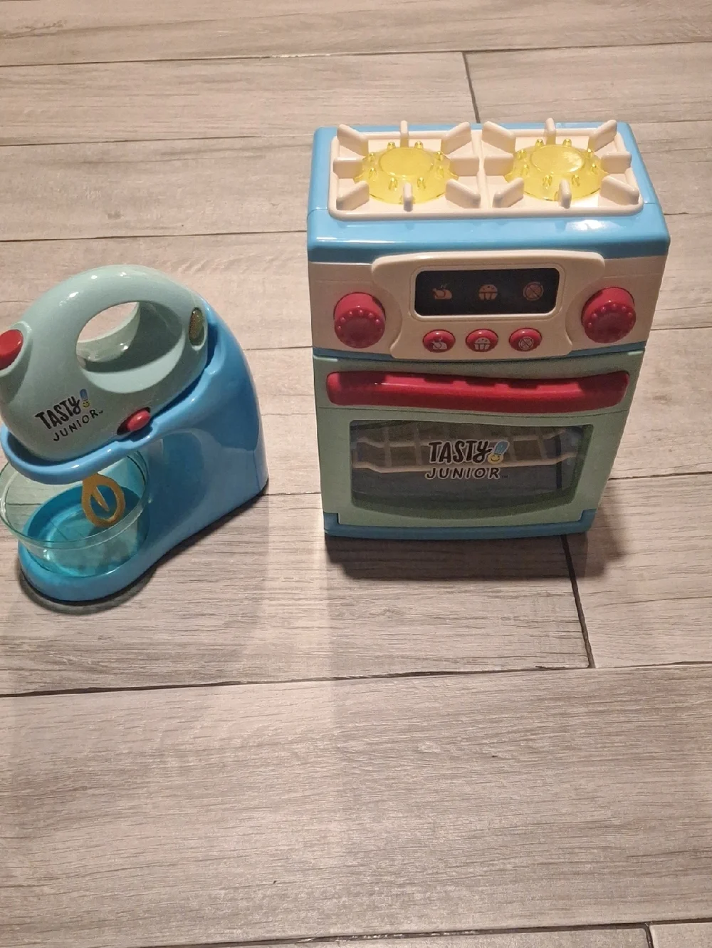 Blue Toy Oven & Mixer Play Set for Kids